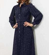 Current Air - Long Sleeve Button Down Midi Dress