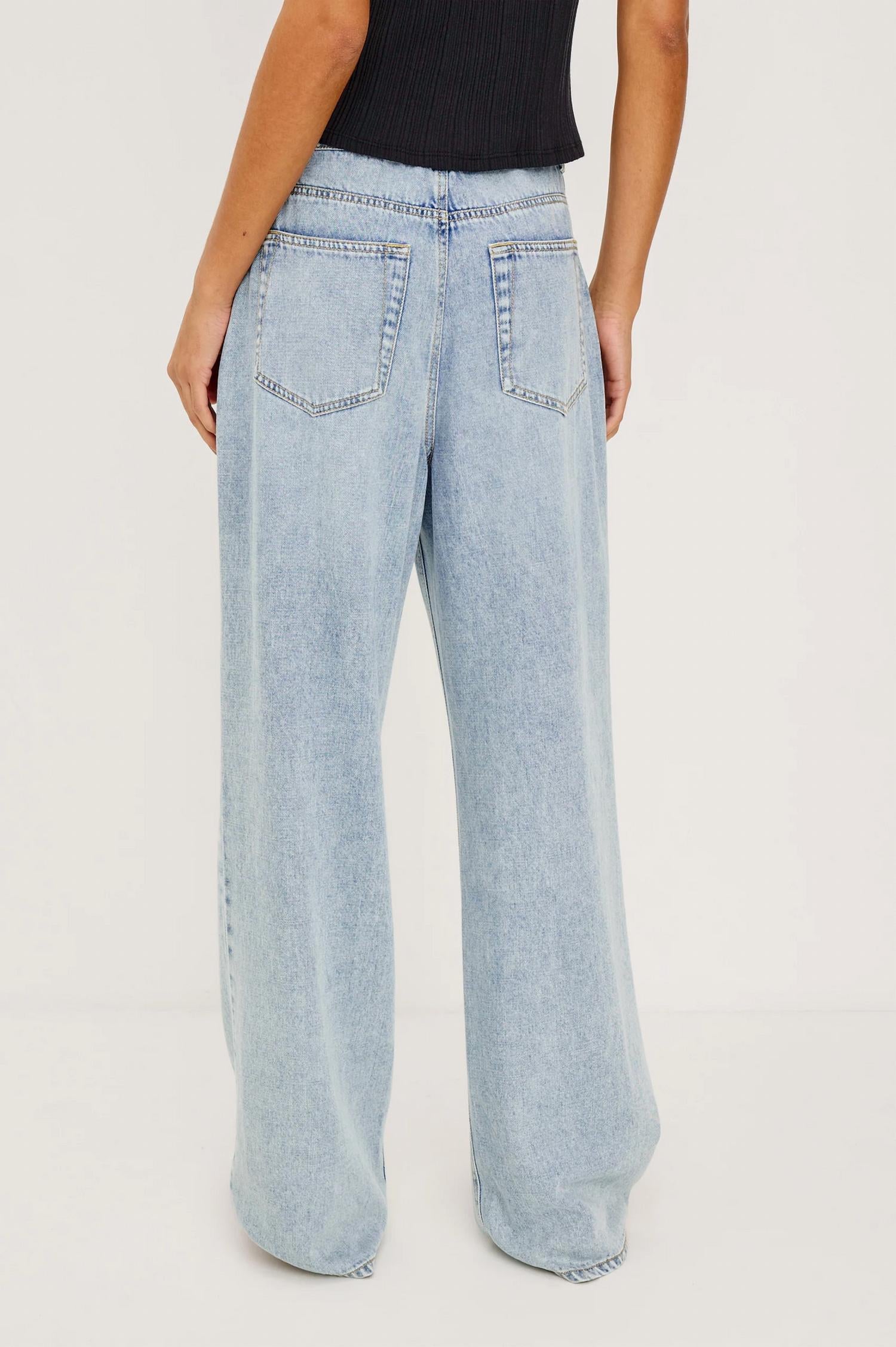 Rails Normandie Relaxed Drapey Fit Pant in sunkissed blue - women's jeans - detail view