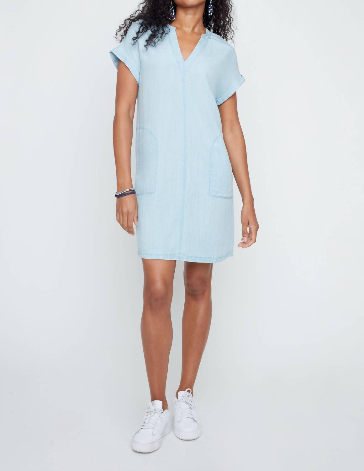Renuar Soft Breeze Luxe Mini Dress in chambray - women's dress