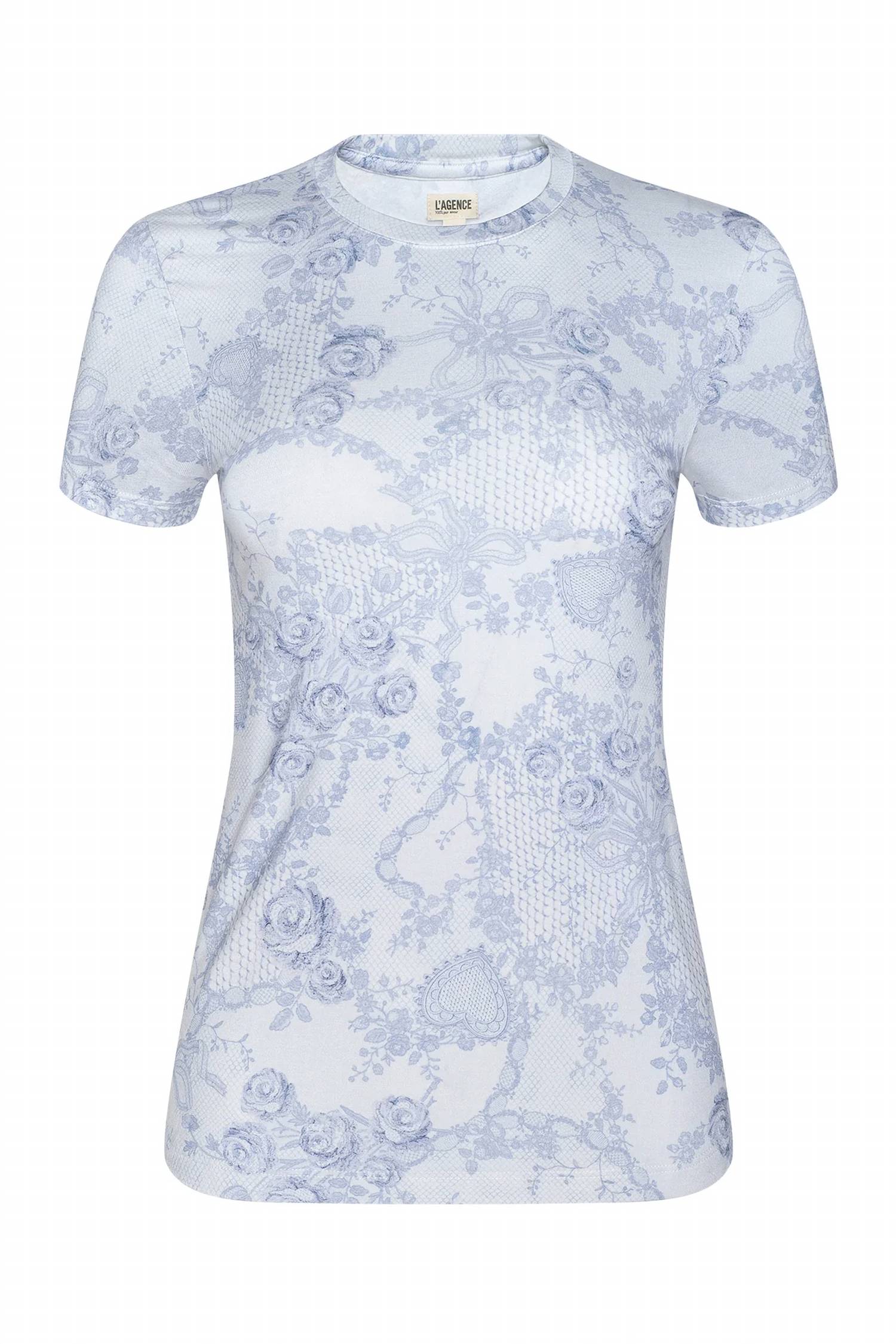 L'Agence - Women's Ressi Crewneck Lace Print Tee