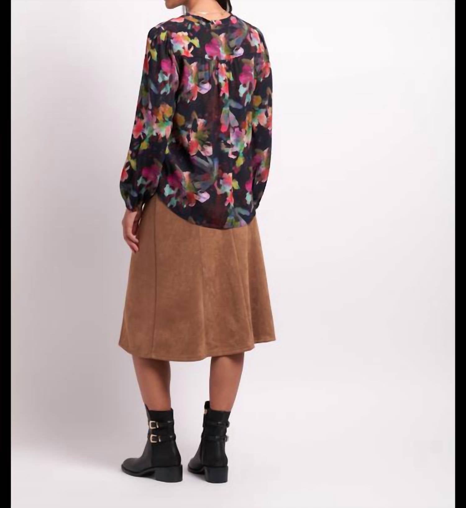 Foil - Flare Play Midi Skirt