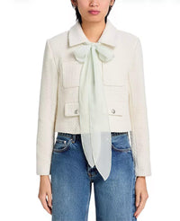 STEVE MADDEN Alise Tweed Blazer in ivory - women's jacket