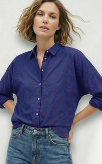 Lilla P - Embroidered Hearts Button Down