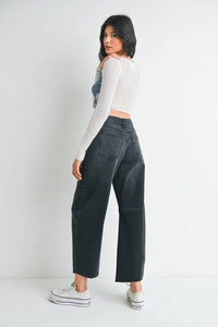 JUST BLACK DENIM Women's Barrel Jean in black - women's jeans - alternate view