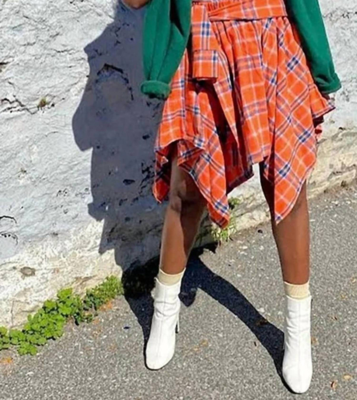 Beston - Tie Me Up Plaid Skirt