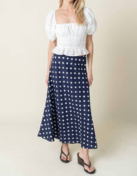 Olivaceous - Marisa Polka Dot Maxi Skirt
