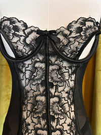 Kilo Brava Embroidered Underwire Slip & G-string Set in black embriodery - women's intimate - view 5