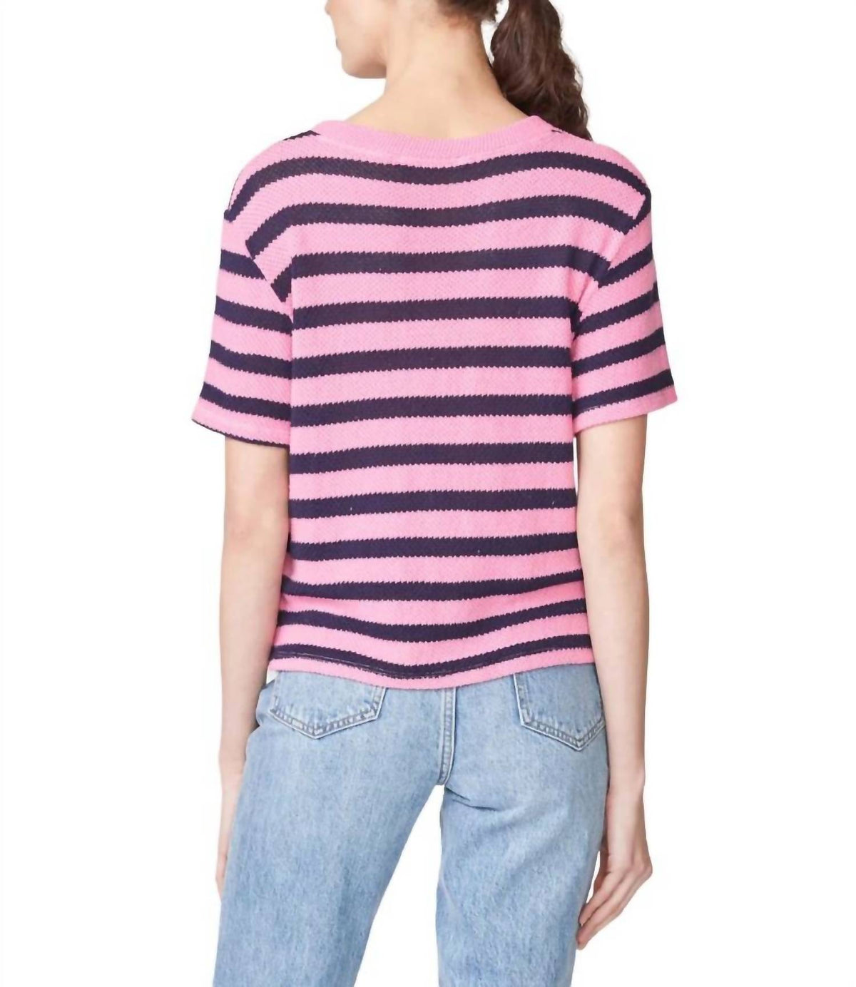Stateside - SWEATER KNIT STRIPE PIQUE BABY TEE