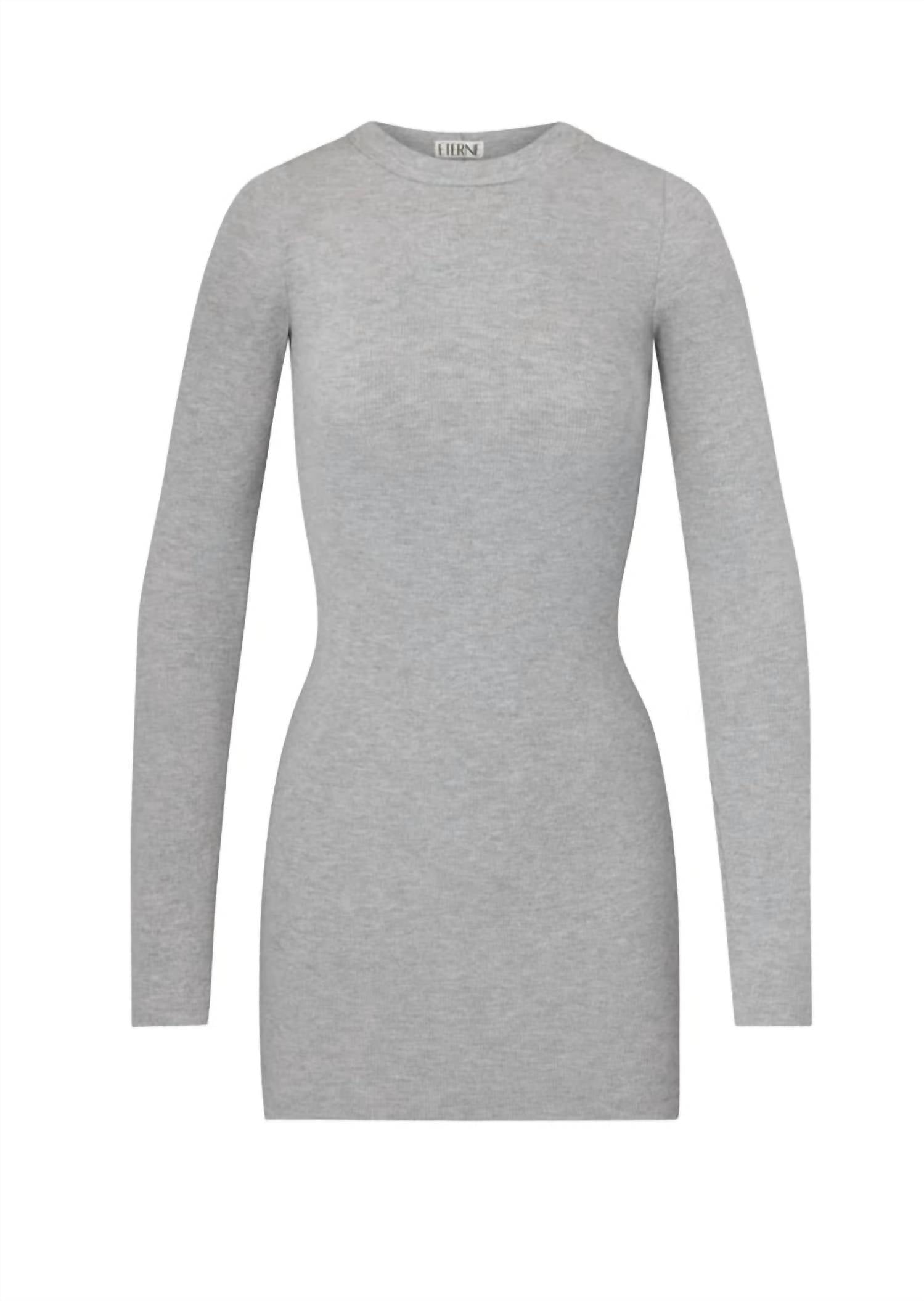 Eterne - Long Sleeve Crewneck Mini Dress