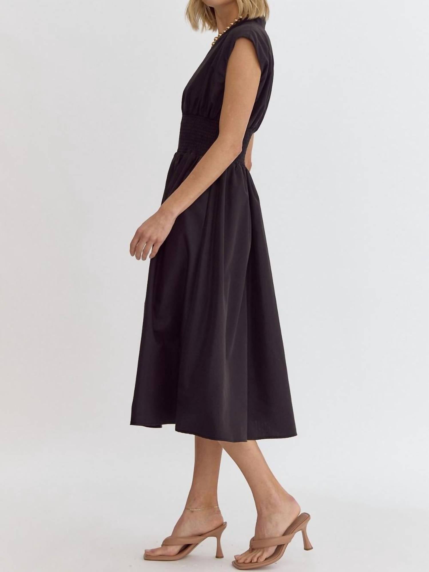entro Audrey Midi Dress in black - women's dress - alternate view