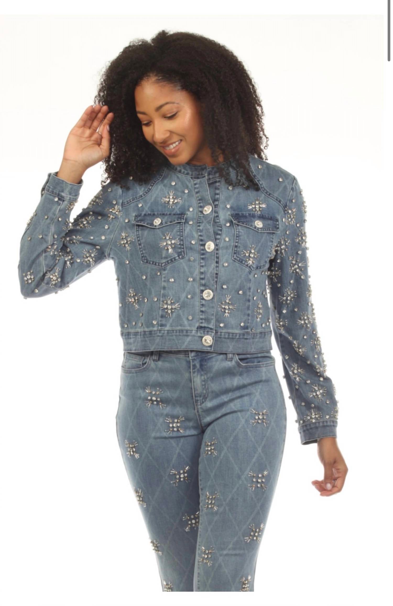 Azi - starburst denim jacket
