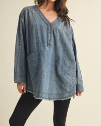 Mustard Seed - Patch Pocket Denim Top