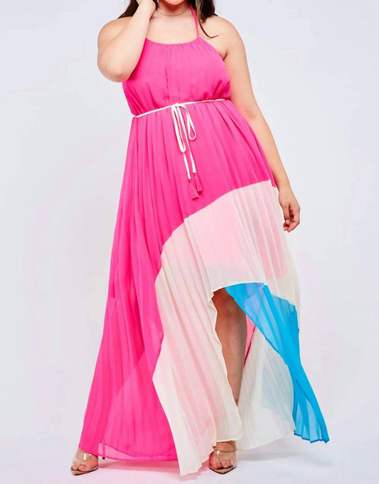 Latiste - Neon Colorblock Maxi Dress