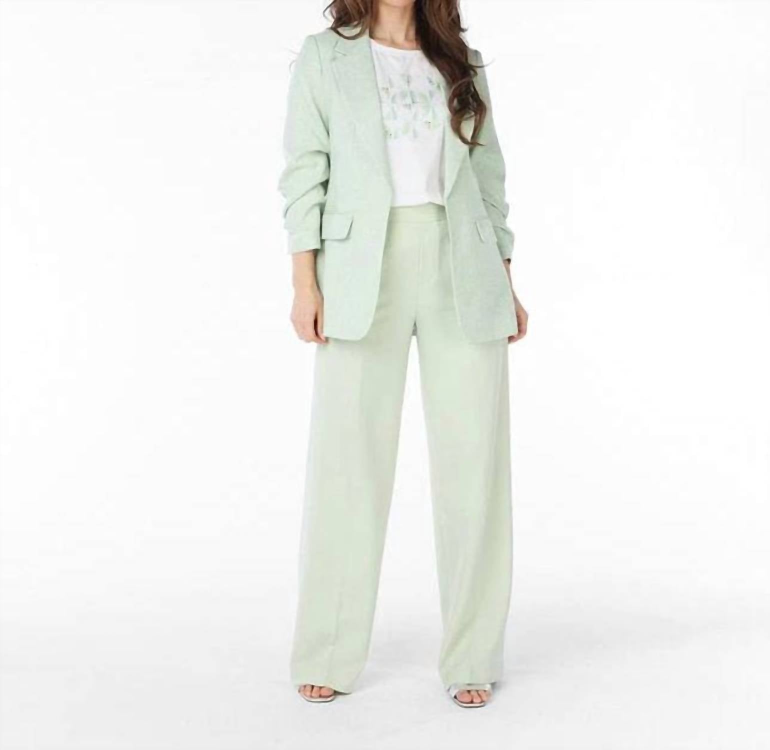 ESQUALO Pietta Linen Look Blazer in pastel green - women's jacket - view 7