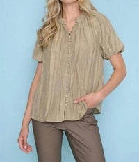 Picadilly - Crinkled Puff Sleeve Top
