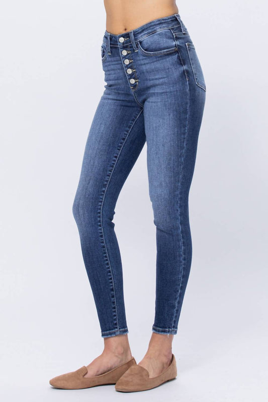 Judy Blue - High Rise Button Fly Skinny Jeans
