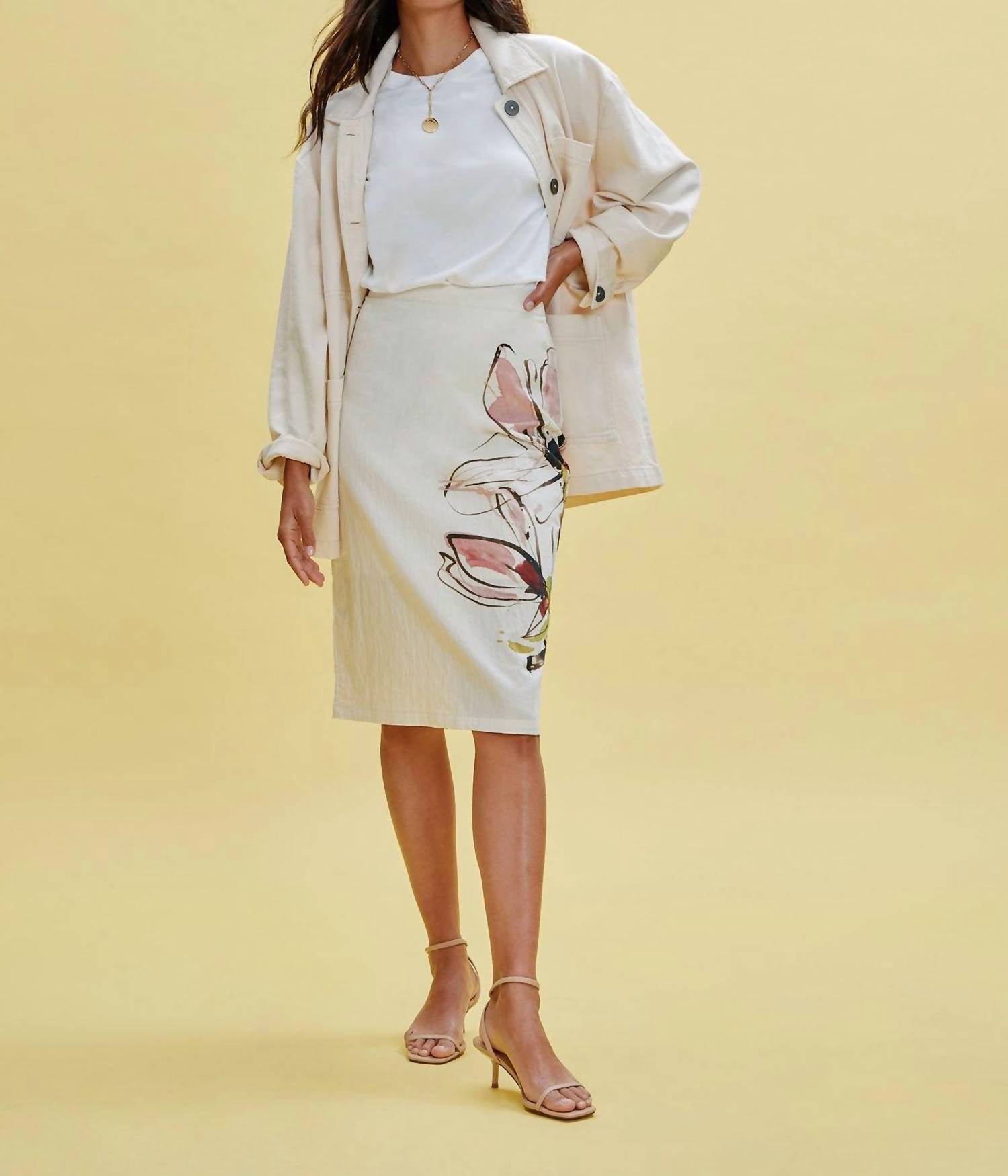 Sanctuary - Spring Flowers Pencil Skirt