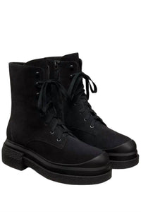STUART WEITZMAN Women's Charli Lace-up Sportlift Bootie in black - women's shoe - detail view