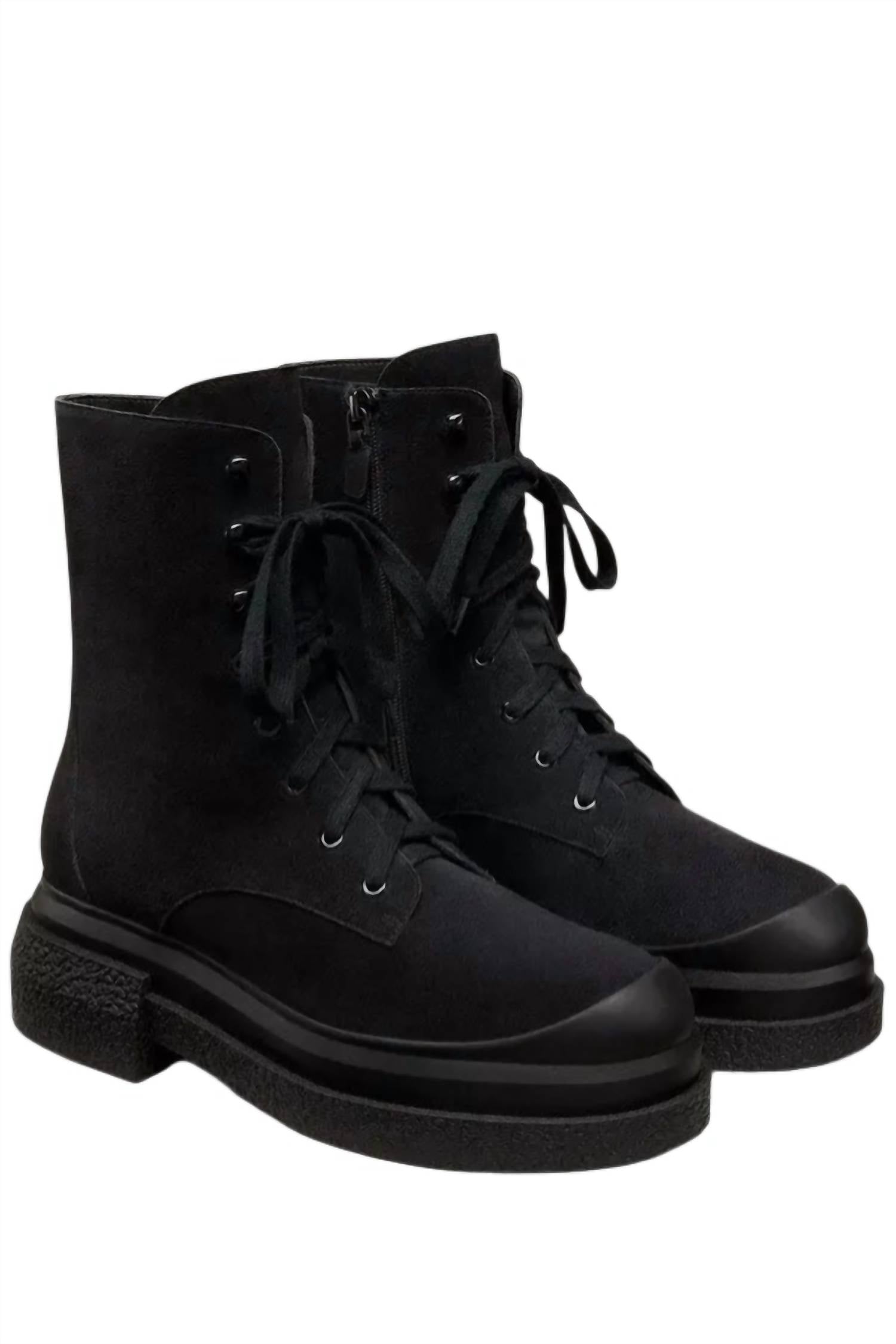 STUART WEITZMAN Women's Charli Lace-up Sportlift Bootie in black - women's shoe - detail view