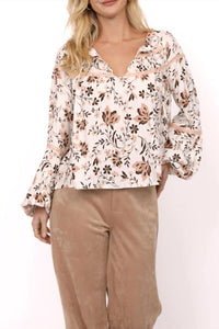 Sadie & Sage - Voila Lace Trim Peasant Blouse