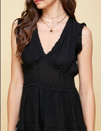 Pinch - Sleeveless V Neck Ruffle Detail Dress