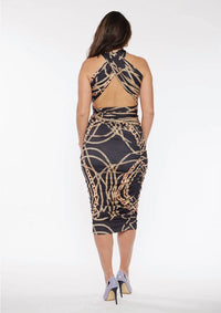Circular Path - Multi-tie Bodycon Midi Dress
