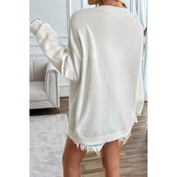 Supreme Fashion - Knit Round Neck Flag Print Loose Fit Sweater
