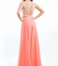 Rachel Allan - Two-piece Embellished Chiffon Gown