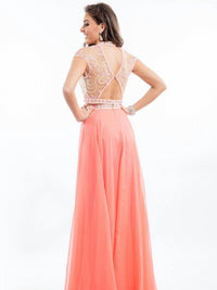 Rachel Allan - Two-piece Embellished Chiffon Gown