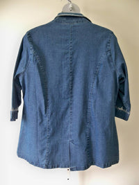 Bleu Bayou - Women's Crystal Trimmed Denim Jacket - Plus
