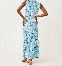 Lilly Pulitzer AMIRIA MAXI DRESS in capri blue rosanna - women's dress - detail view