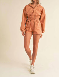 Mable - Long Sleeve Button Down Hoodie Romper