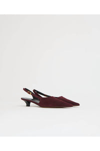 Mansur Gavriel Women's Anna Slingback Heels in plum - women's heels - detail view