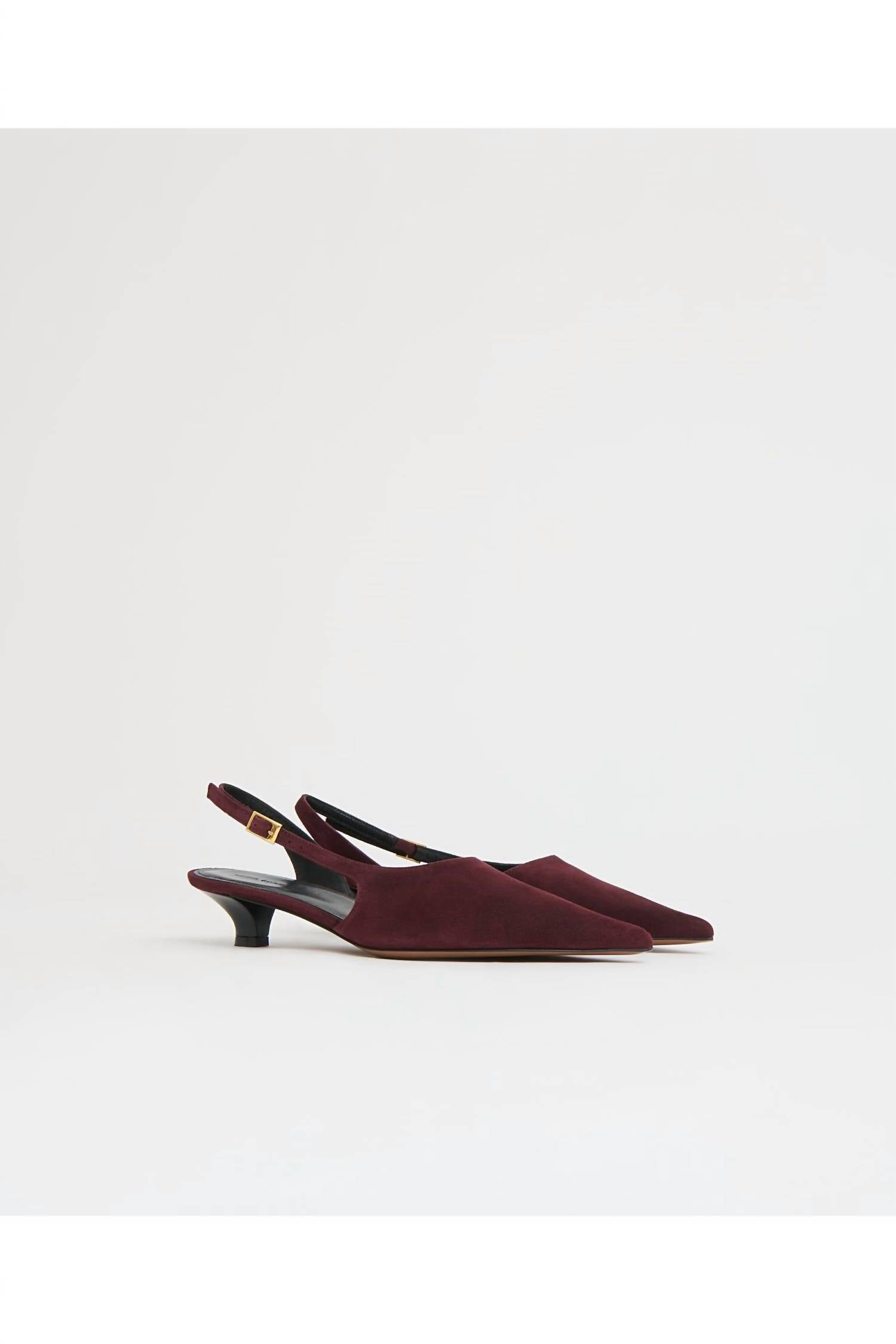 Mansur Gavriel Women's Anna Slingback Heels in plum - women's heels - detail view