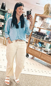 Bibi - Barrel Stripe Pants