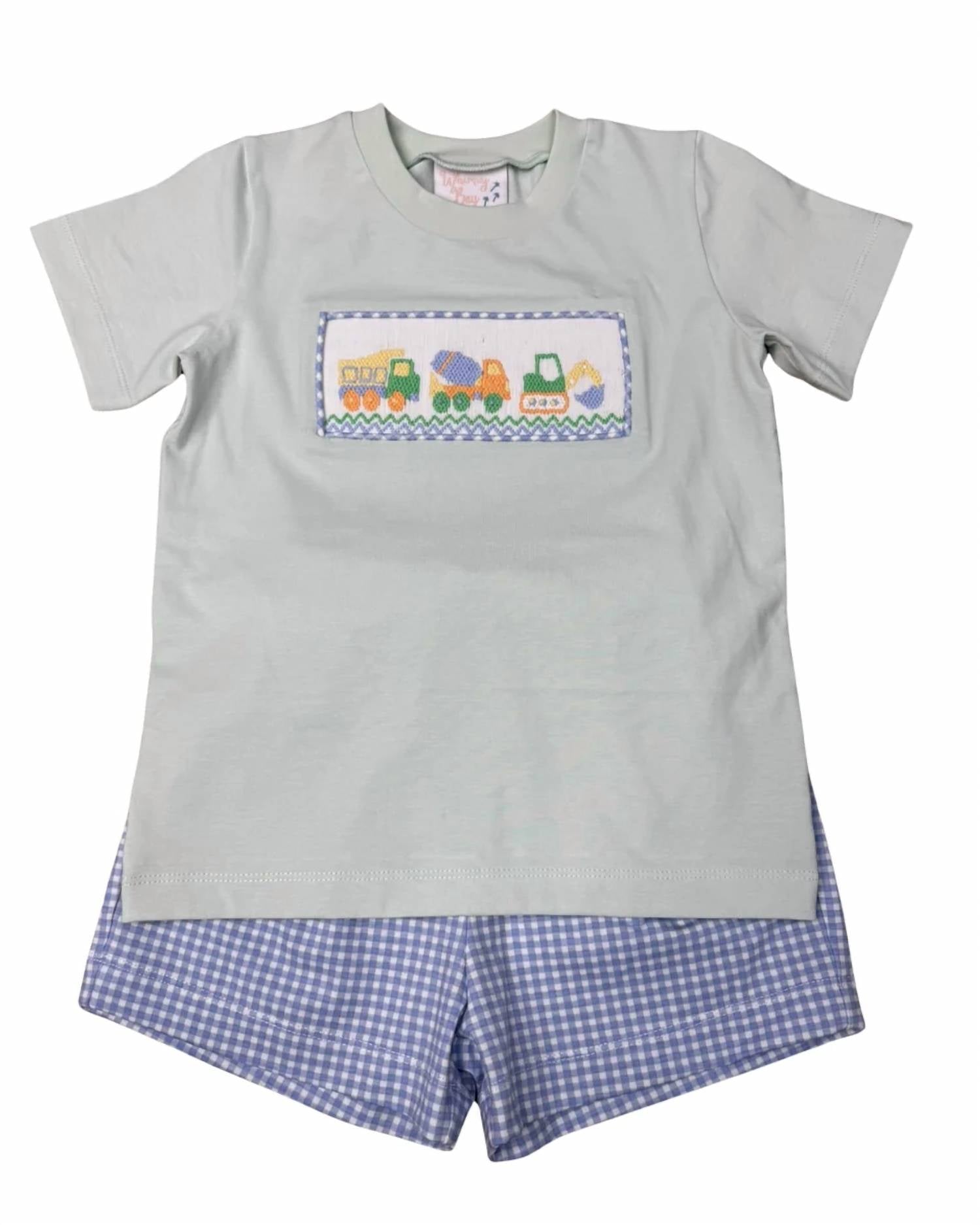 Whimsy Bay Kids - Kids' Construction Crew Smocked Short Set