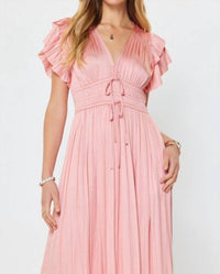Current Air - Boardwalk Pink Pleated Midi Dress