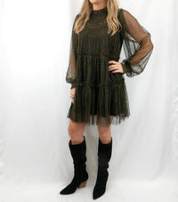 Jodifl - Long Sleeve Mesh Mini Dress