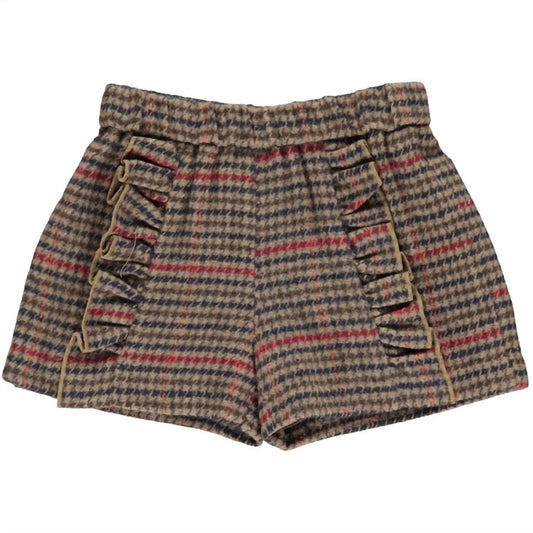 Vignette - Girl's Houndstooth Ruffle Short