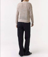 Wispr Tanya Twist Yarn Crew Top in light brown - women's long sleeve top - view 4