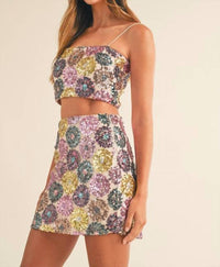 Mable - Sequin Skirt Set