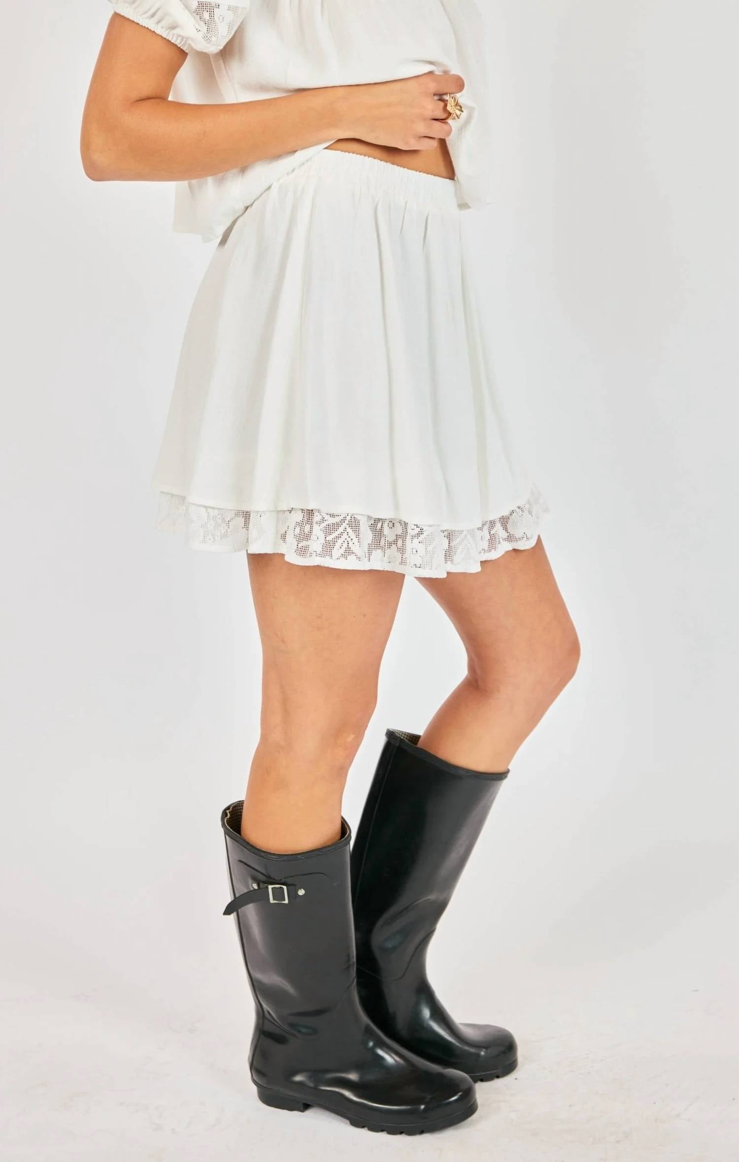 Sadie & Sage - Misty Layered Lace Mini Skirt