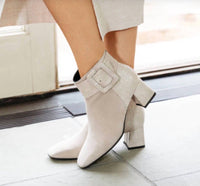 Ron White Women's Linzi Buckle Boots in lamb - women's shoe - detail view