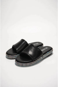Cape Robbin - Women's Damdam Studded Sole Flat Slide Sandals