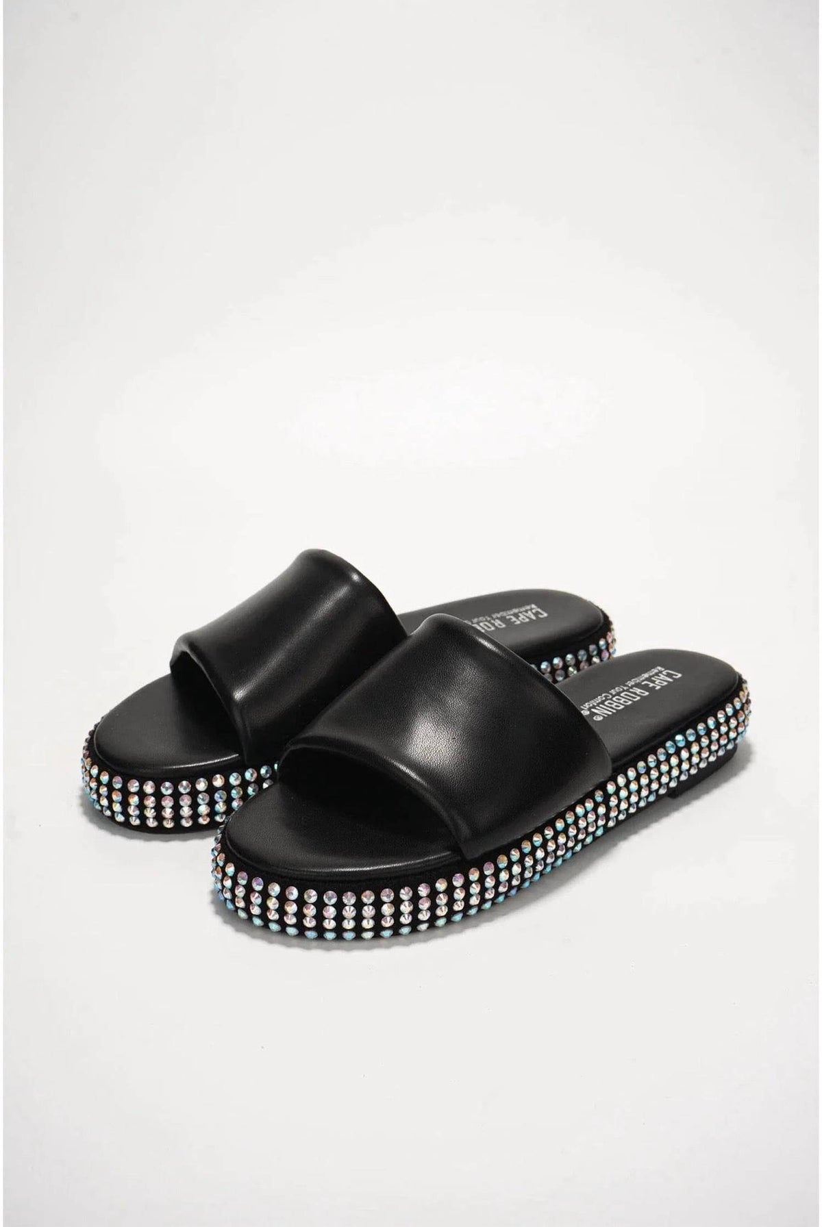 Cape Robbin - Women's Damdam Studded Sole Flat Slide Sandals