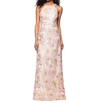 Betsy & Adam - Sequin Soutache Halter Gown