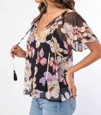 Lovestitch - Charlotte Floral Tie Front Top