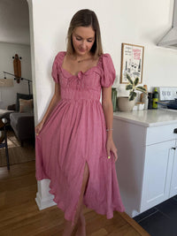 Sofie The Label - Lottie Gingham Puff Sleeve Midi Dress