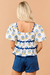 Tcec - Garden Scallop Trim Top