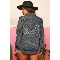 Fantastic Fawn - Washed Denim Jacket With Lovely In Pearl